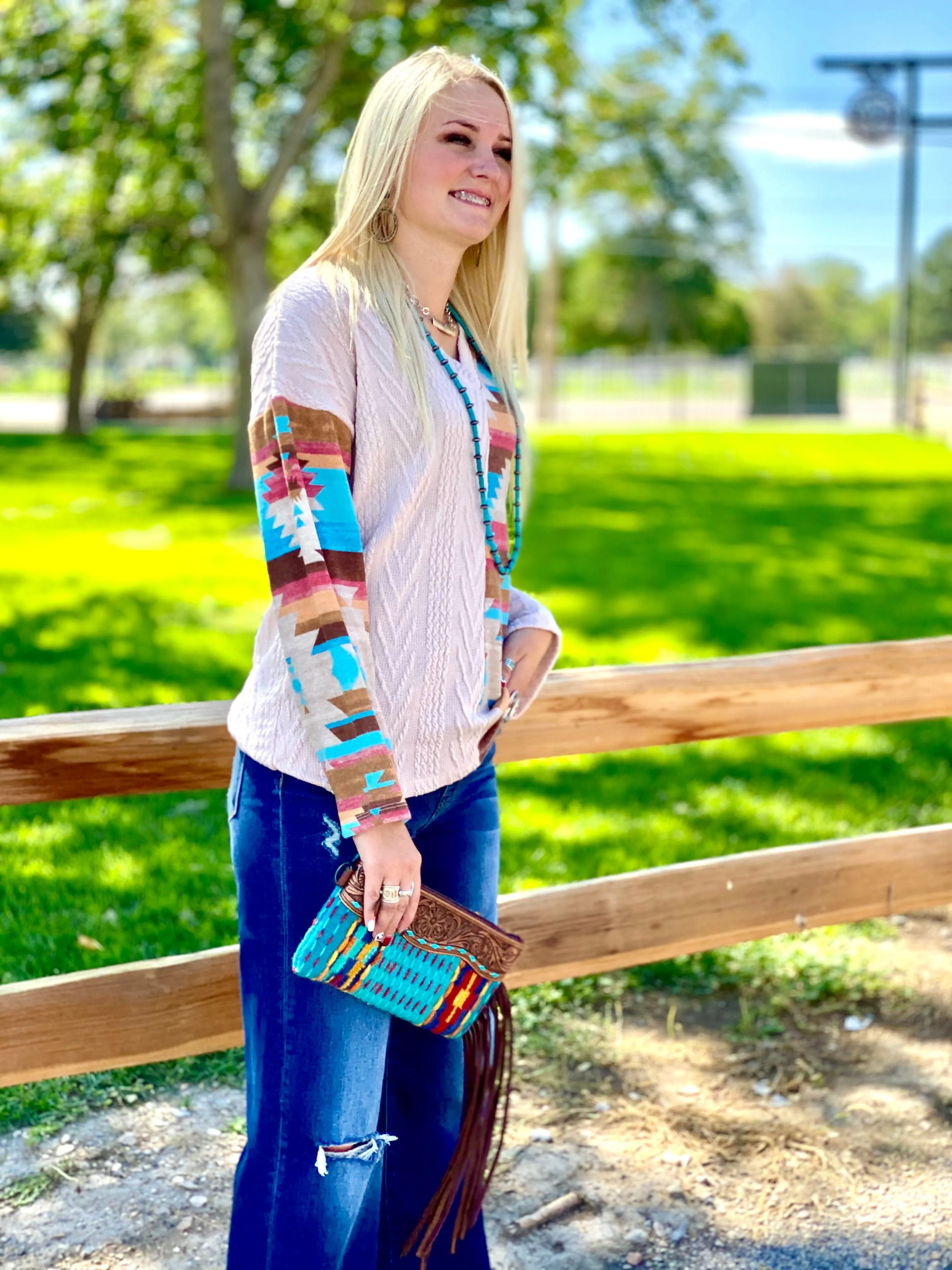 The North of Telluride Cable Knit Aztec Pullover