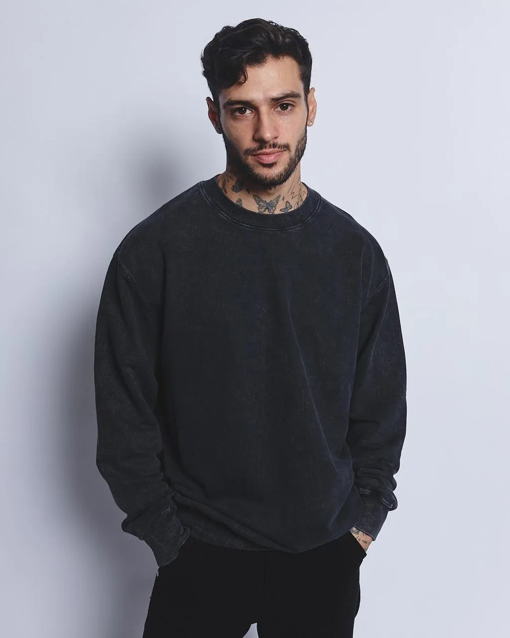 Washed Sweatshirt - Asfalto