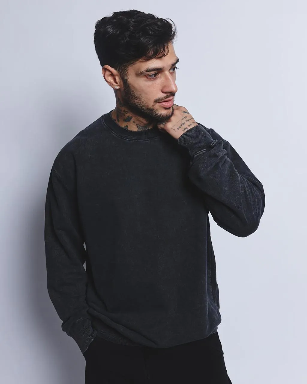 Washed Sweatshirt - Asfalto