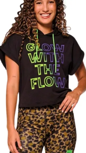 Zumba Glow Short Sleeve Crop Hoodie